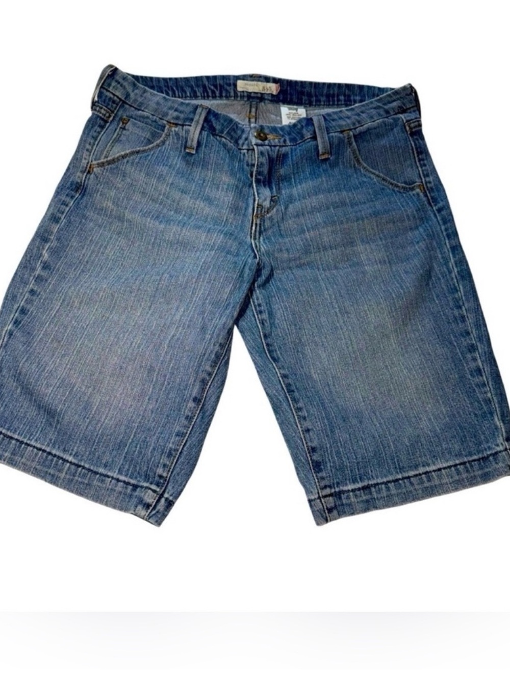 Levis Womens Denim Shorts Size 6 Stretch Mid Rise Blue Casual Summer